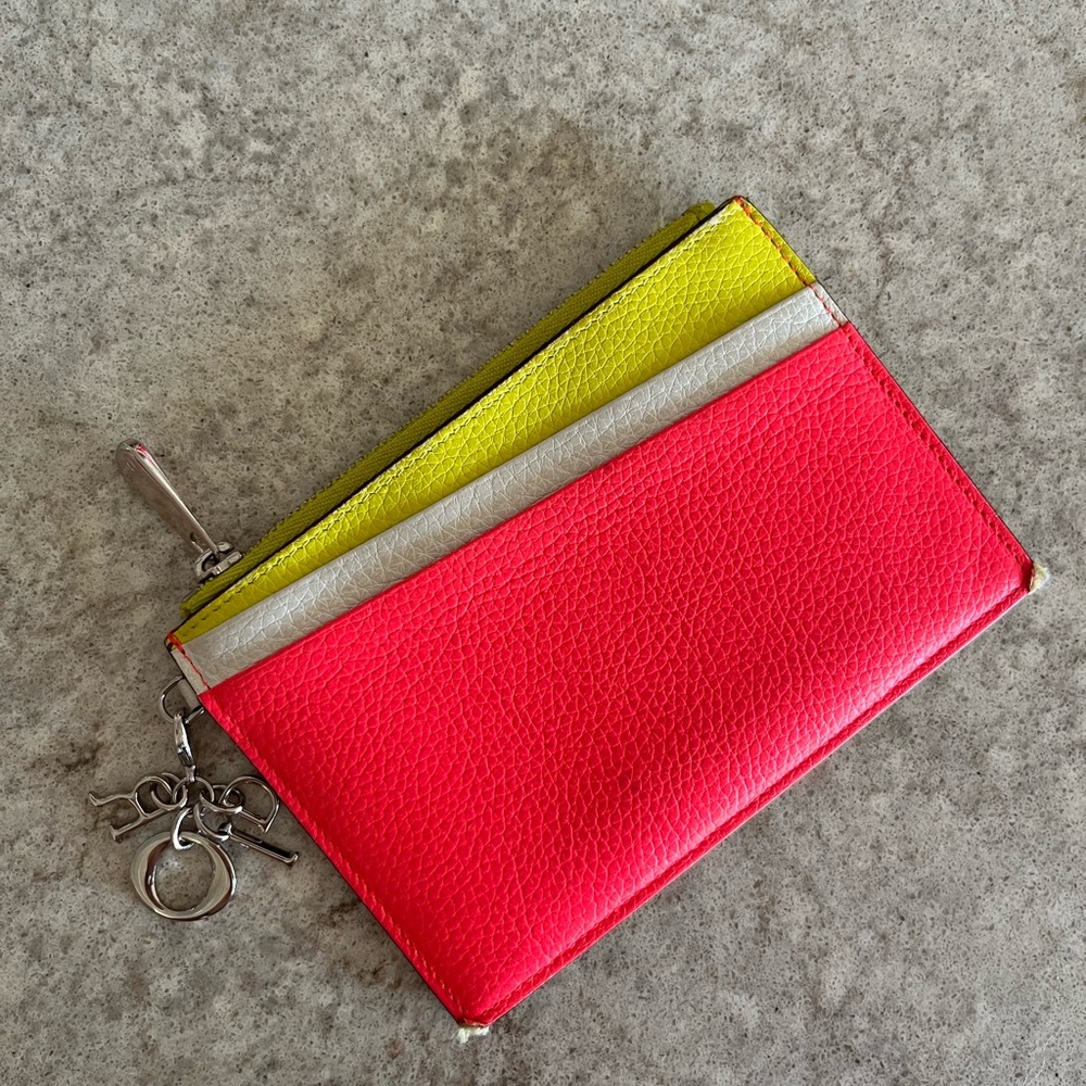 Christian Dior card holder zipped wallet